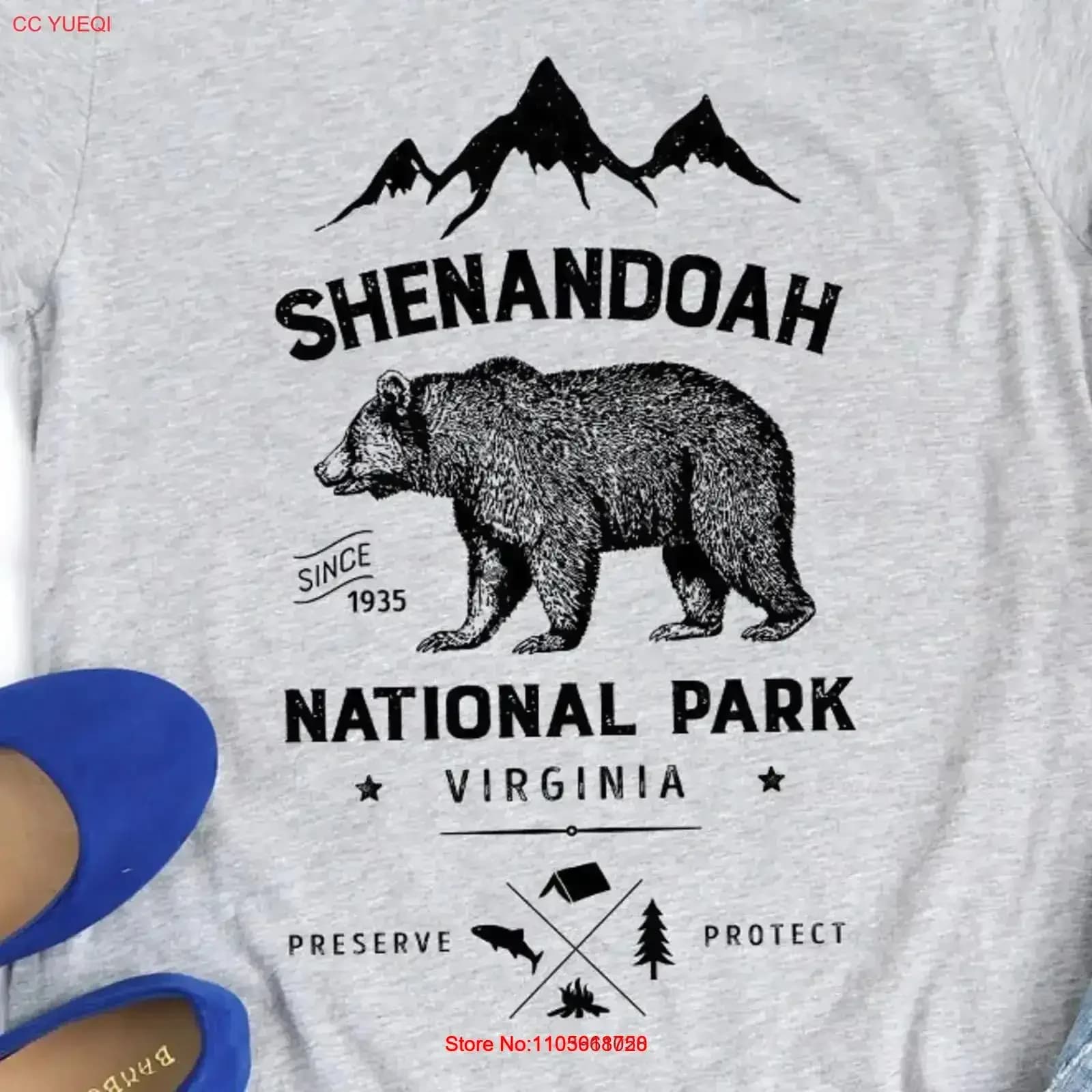 Shenandoah National Park T Shirt Parks s Virginia Blue Ridge Mountains vintage Washed Soft homme Breathable Stretched vintage
