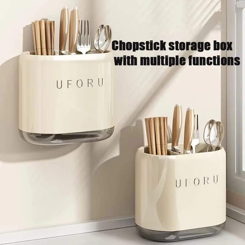 1/2/4 Pezzi Scatola Porta Bacchette Multifunzionale, Portacoltelli da Cucina, Scolapiatti, Organizzatore per Posate, Porta Cucchiai e Forchette