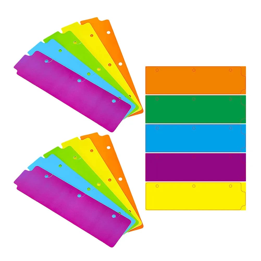 15Pcs Plastic Snap-in Binder Dividers Repositionable Mini Bookmarks for Notebook Binder Planner Document Files Subject