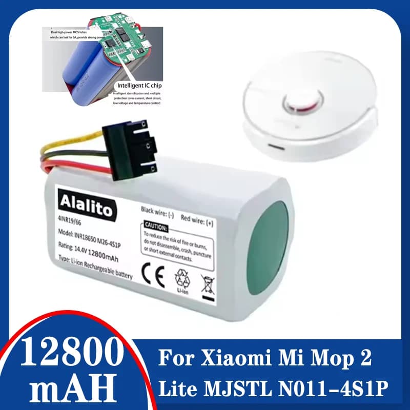 14.4V/14.8V 6800mAh rechargeable Li-Ion Battery N011-4S1P for Xiaomi Mi Robot Vacuum Mop 2 Lite MJSTL E10 E12 B11 Vacuum Cleaner