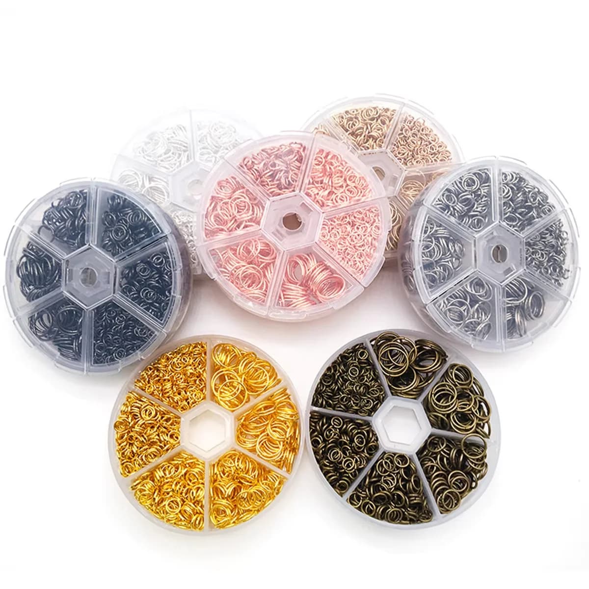 Mixed 6 Sizes Open Jump Rings, 4mm 5mm 6mm 8mm 10mm 12mm Jump Ring Jewelry Keychain For Jewelry Making Accessories