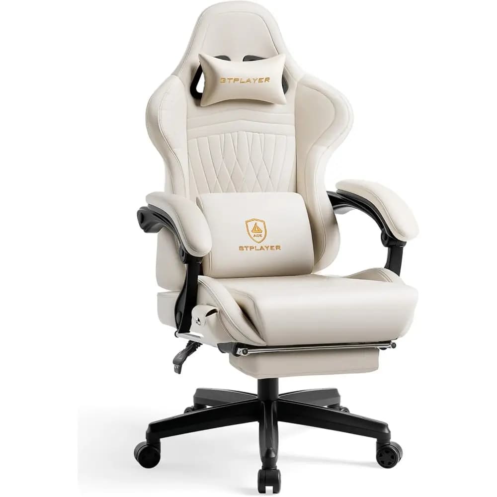 Sedia da gaming per adulti, sedia ergonomica da computer con altoparlanti, poggiapiedi e braccioli con sistema di collegamento, sedia reclinabile con schienale alto.