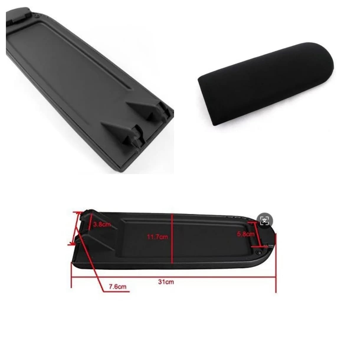 A Piece Black Cloth Center Console Armrest Cover W/ Latch Lip for Golf Jetta Bora MK4 GTI R32 Polo 9N 9N3 Passat B5 Skoda Lavida