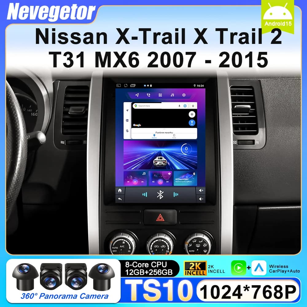 Android 15 Auto da 9.7 pollici Per Nissan X-Trail X Trail 2 T31 MX6 2007 - 2015 Android Auto Radio Multimedia Auto Video GPS Carplay