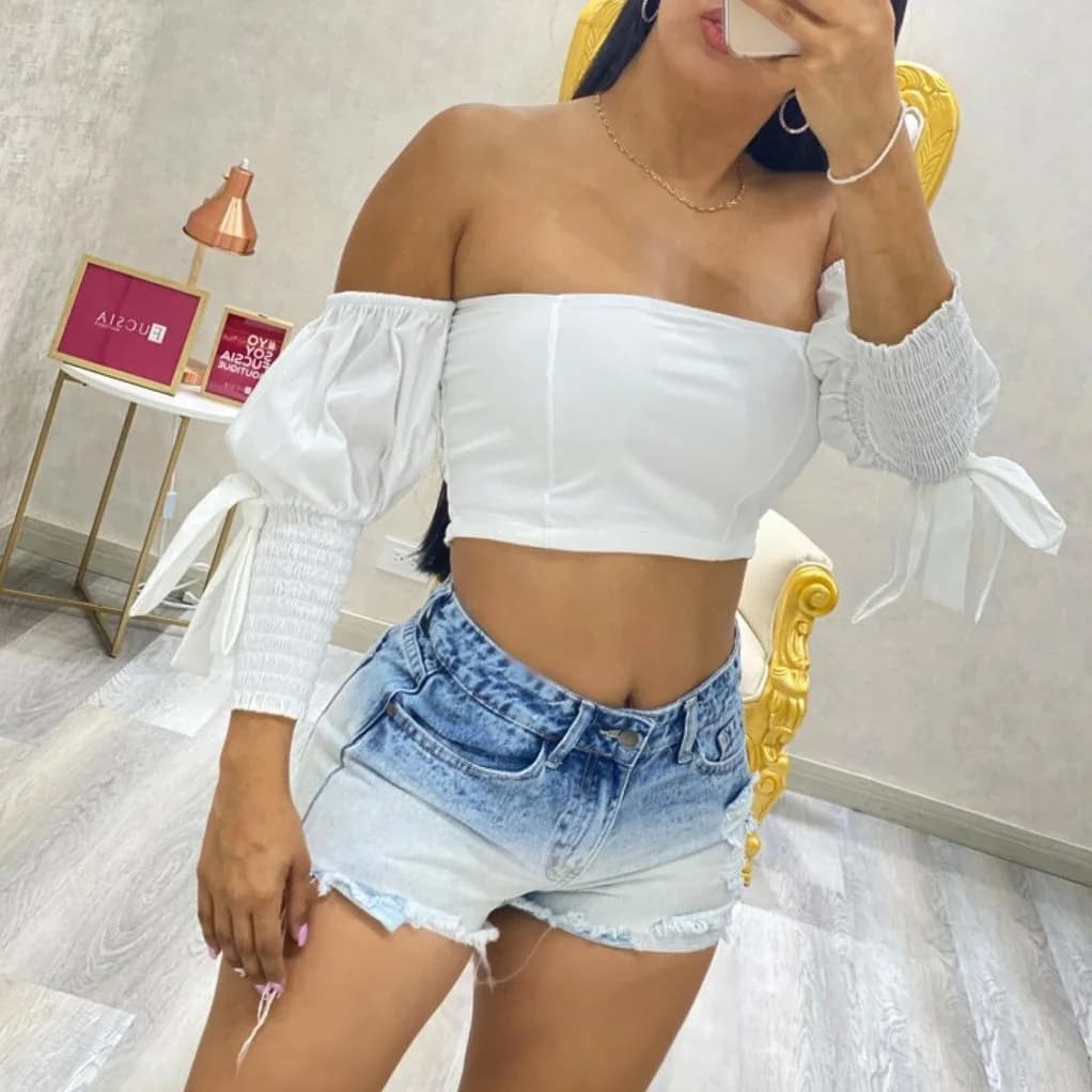 Pantaloncini di jeans di colore sfumato di nuova moda estiva, pantaloncini a vita alta dal design casual con frange da donna in stile europeo e americano