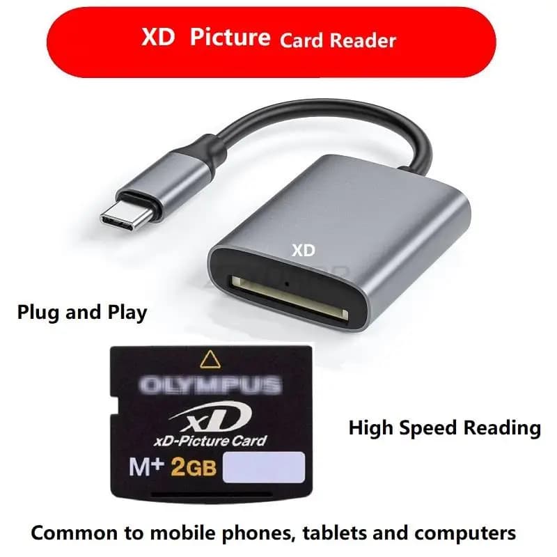 Lettore di schede con immagini XD Lettore di schede da USB C a XD per iPhone Adattatore per schede XD compatibile con iPhone 15/MacBook Pro/Air 2023