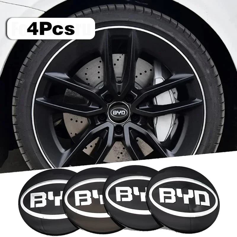 4 Pieces Car Cover 56mm Reflective Wall decal for BYD Tang F3 E6 Atto 3 Yuan Plus Song Max F0 G3 I3 Ea1 Dmi G6