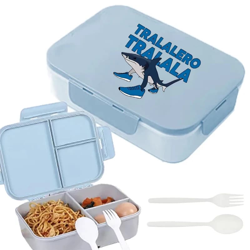 Contenitore per il pranzo Bento Brainrot italiano Figura di cartone animato Contenitore per alimenti stampato Contenitori per alimenti per la scuola dei bambini Regalo di compleanno per bambini