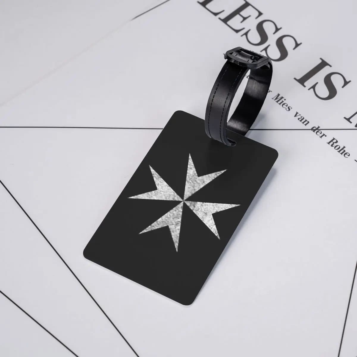 Etichette per Bagagli con Croce di Malta dei Cavalieri Ospitalieri, per Valigie e Borse da Viaggio, Porta Etichetta con Nome e Indirizzo