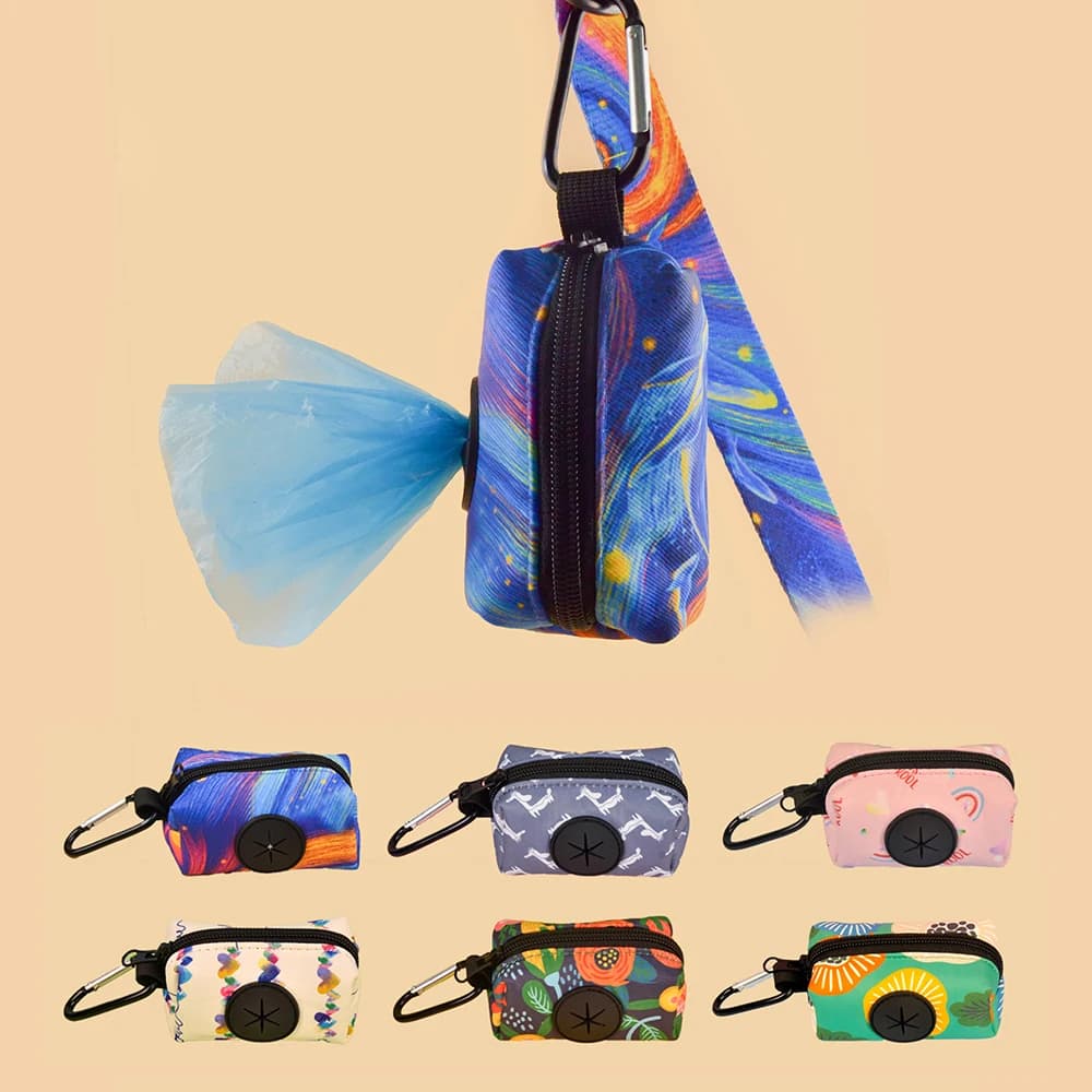 Cute Pet Poop Bags with Funny Prints, Easy to Clean When Walking Your Dog (No Leash and Trash Bag)
