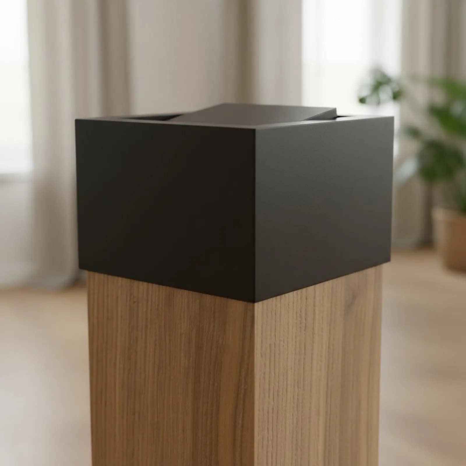 Cestino per Rifiuti dal Design Nordico, Bidone Quadrato Salvaspazio in Legno con Coperchio, Contenitore per la Casa, Soggiorno, Hotel