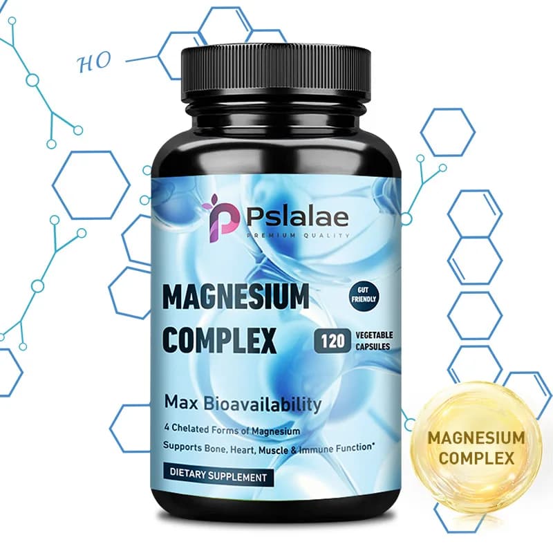 Complesso di magnesio: integratore per la salute delle ossa, dei muscoli e del cuore, supporto per il sonno, rilassamento muscolare, sollievo dallo stress e dell'ansia