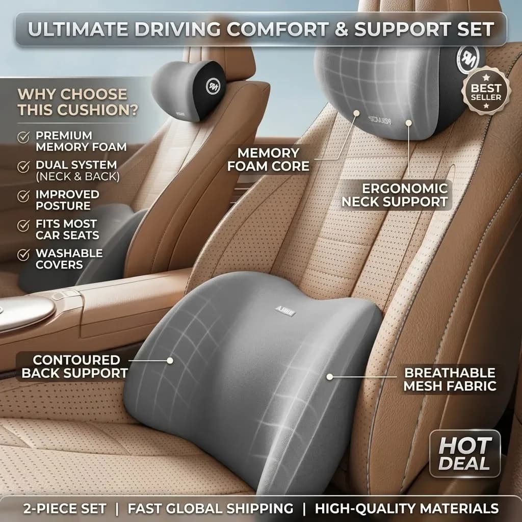 Supporto Lombare per Auto, Cuscino per Sedile Auto, Schienale per Sedile Conducente, Cuscino Lombare, Supporto Lombare