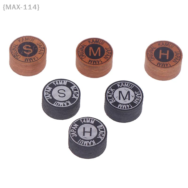 {MAX-114} Punta per stecca da biliardo giapponese 1 pezzo da 14 mm, punta da biliardo in pelle di qualità per stecca da biliardo a nove sfere e snooker