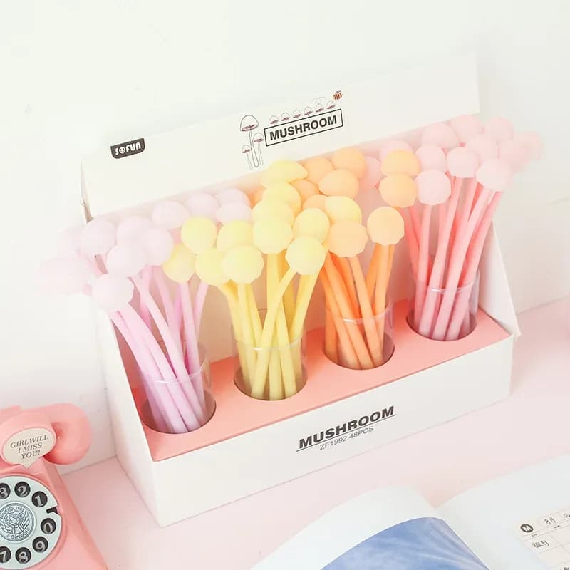 48 pezzi nuovo fungo luminoso gel di silicone penna neutra cancelleria per ufficio studente penna creativa per cartoni animati