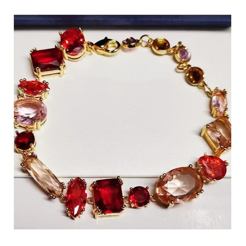 Nuovo Braccialetto Shijia con Colori Caldi e Sfumati, Design Irregolare, Fresco e Affascinante, Braccialetto a Goccia Colorato per Donne