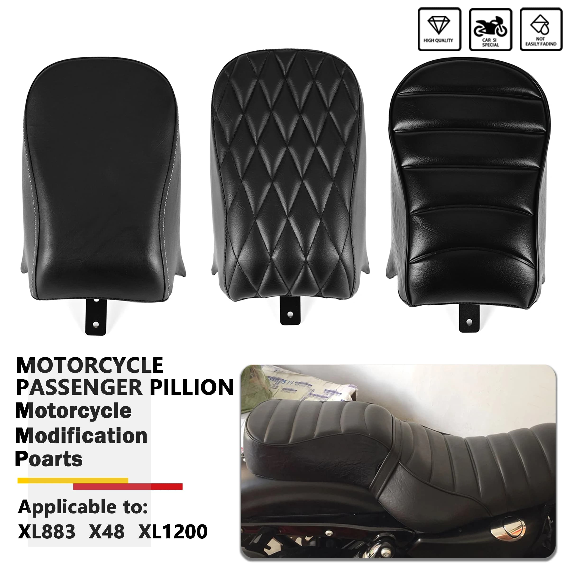 Cuscino per Sedile Posteriore Passeggero Moto per Harley Iron 883 XL883N XL 883N XL883 X48 Sportster 1200 1200C 2016-2021