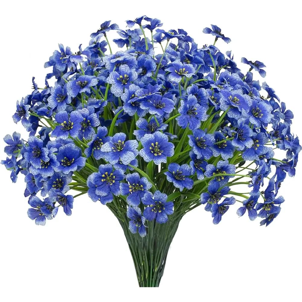 15 Artificial Flower bouquets UV resistant, Exterior plants that do not fade, Finte Siepi in Plastic, Finti in Silk for Garden Planters and Balconies