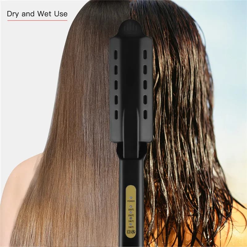 Piastra Larga Professionale in Lega di Titanio per Capelli, Strumento di Styling con Temperatura Regolabile e Ventilazione