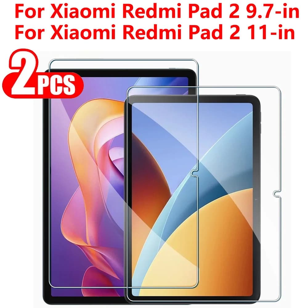 2Pieces Tempered Glass Screen Protector for Xiaomi Redmi Pad 2 9.7 11 2026 2025 9H Protective Film Scratch Proof