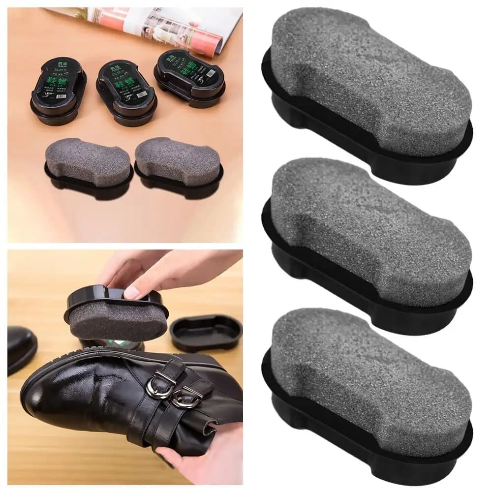 3 pezzi portatile per scarpe in pelle cura della pelle lucidatura rapida pulizia liquida cera scarpe spazzola per la pulizia spugna per lucidatura in pelle