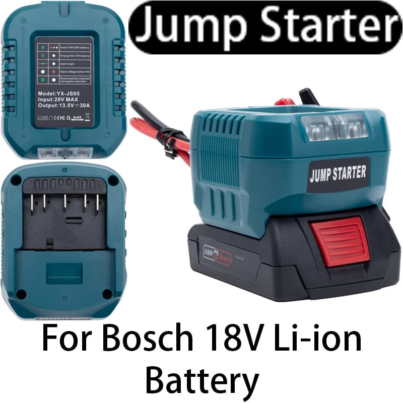 Avviatore di emergenza per batteria agli ioni di litio Bosch 18V alimentatore ponticello clip caricabatteria per auto portatile avviamento di emergenza Accessorio per strumento