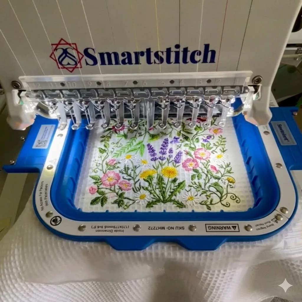 Smartstitch S1001 S1201 Industrial Embroidery Machine with Strong Sewtalent Magnetic Mighty Hoop Frame Magnet Embroidery Hoops