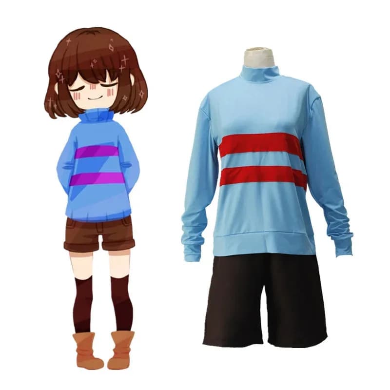 CyGame dietro la storia delle scene Frisk Chara Halloween giochi di ruolo Andertail sport pantaloncini di abbigliamento a maniche lunghe a collo alto