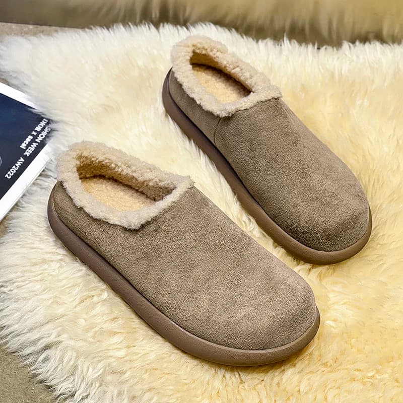Mezze scarpe in peluche per uomo Ciabatte di grandi dimensioni 45 46 Stivali da neve Mocassini Pantofole Scarpe casual aperte sul retro Scivoli Sandalo Slip On Flats