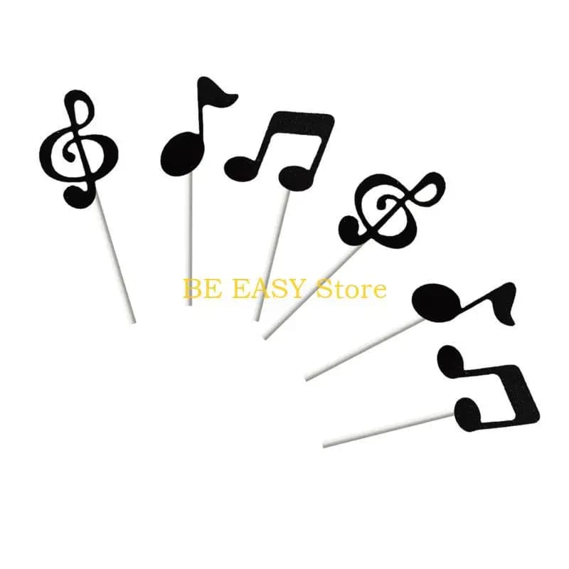 E28F per torta in carta Nota musicale decorativa Inserto per cupcake Accessori per concerti Compleanni Occasioni festive