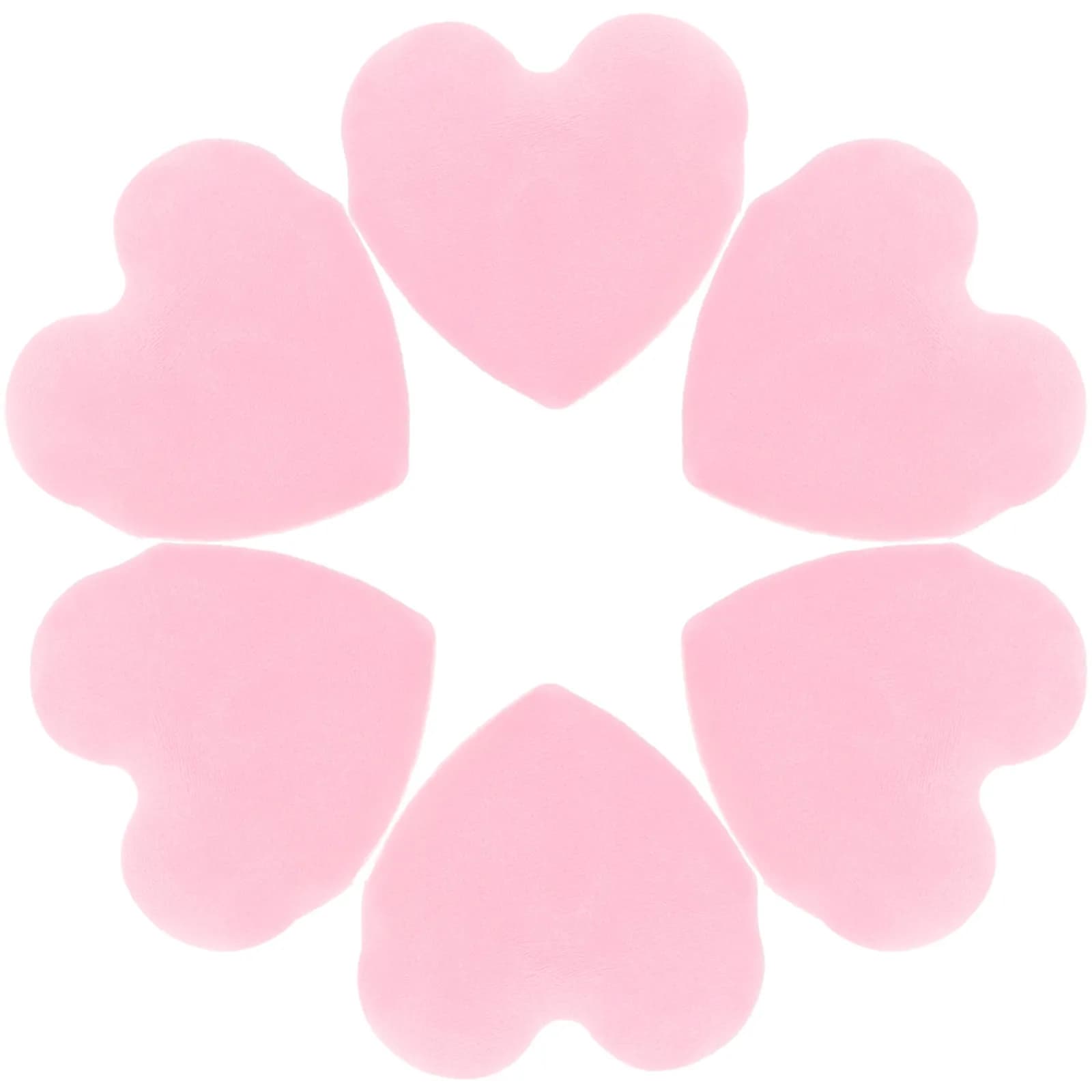 6Pcs Heart Shaped Small Makeup Powder Puff Finger Pads for Foundation Concealer Loose Powder Portable Soft Texture Beauty Puff