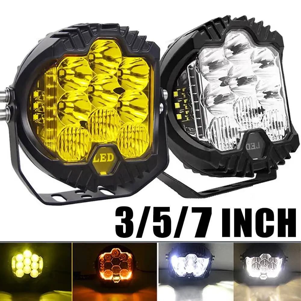 Lampade da lavoro sportive a LED per automobili da 3 '' 5 '' 7 '' per luci ausiliarie per veicoli Lada Offroad 4X4 Lampada da guida combinata a LED da 7 pollici