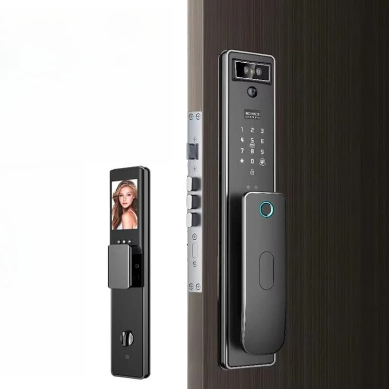 Serratura elettronica intelligente per porta anteriore con serratura intelligente per impronte digitali con riconoscimento facciale della fotocamera