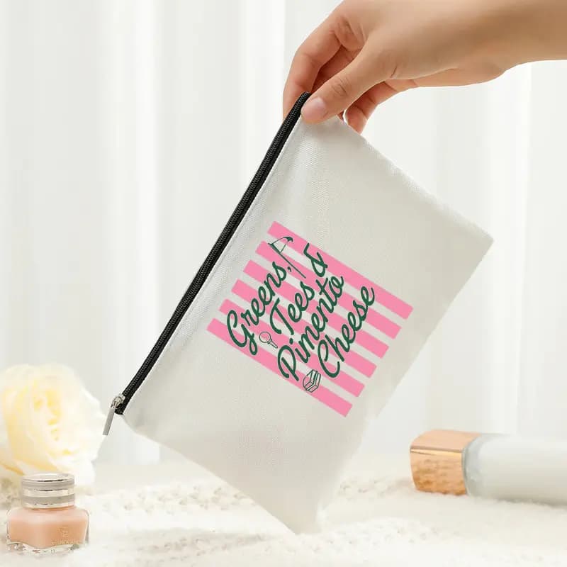 Borsa da viaggio per cosmetici ispirata ai Masters da donna - Borsa per il trucco leggera e pieghevole con cerniera sicura, borse regalo per il National Golf Club