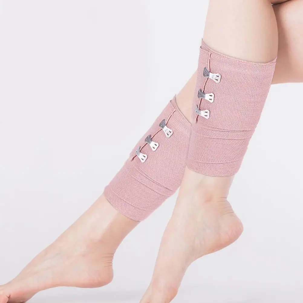 2 Pezzi Fascia Elastica Compressiva Premium per Supporto Polso Caviglia Ginocchio, Protezione Sportiva Traspirante Delicata sulla Pelle, Fascia Avvolgente per il Corpo