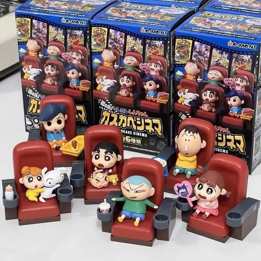 6 pz/set Anime Crayon Shin-chan Q Versione Action Figure PVC Modello di Scena In Miniatura Statua Rement Giocattoli Collezione di Bambole Regali
