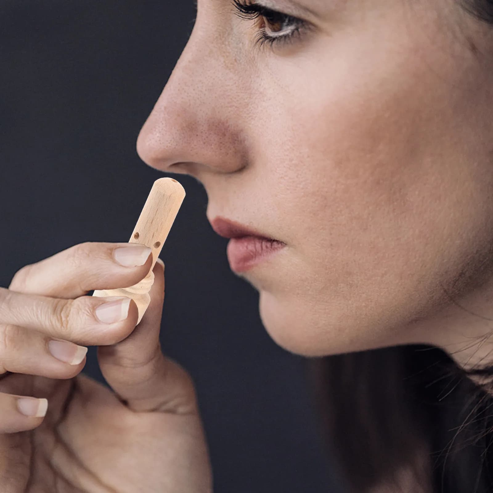 Set di 1 Inalatore Nasale in Legno per Aromaterapia, Riutilizzabile e Portatile per Casa e Esterni
