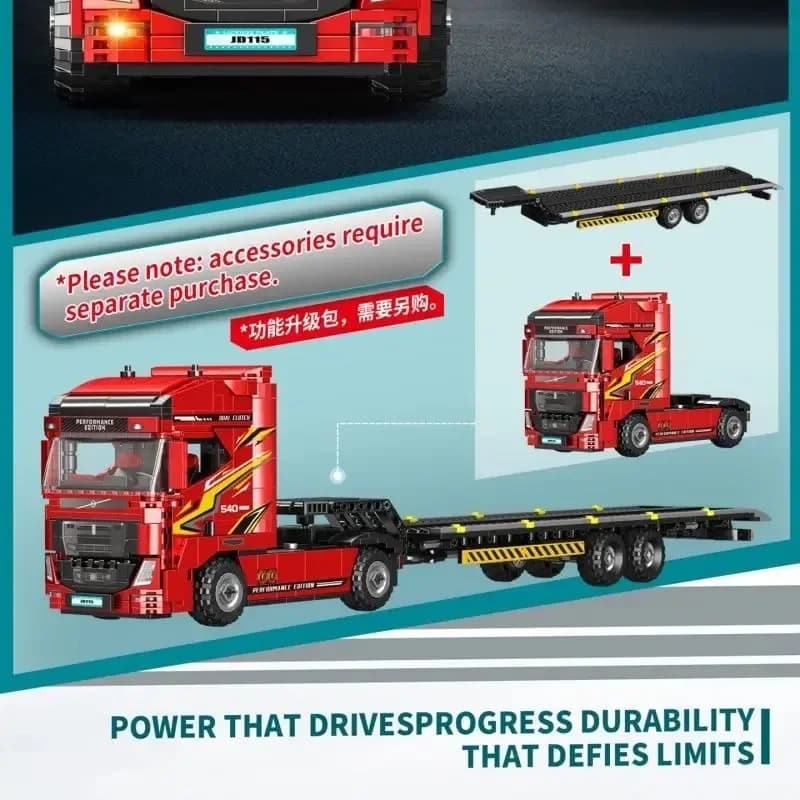 Truck Head Model Building Blocks Engineering Series Heavy Truck Semi-trailer Tractor Unit Educational Assembly Toy Gift