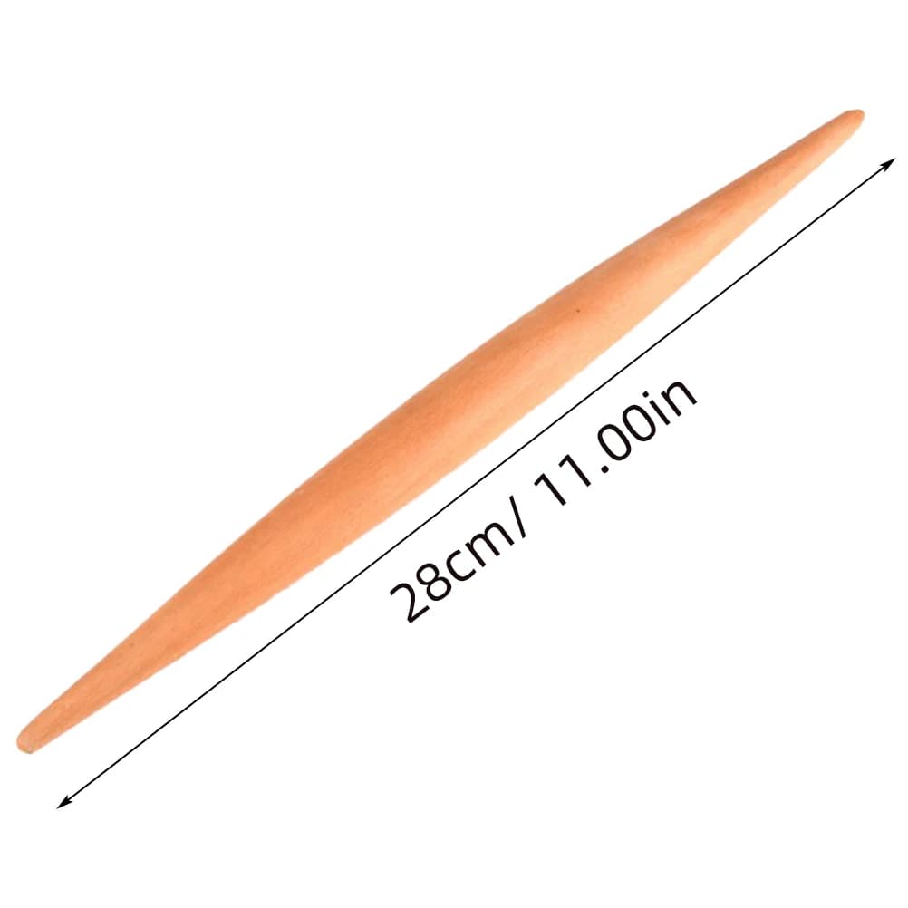 Mattarello in legno 34 cm x 2,8 cm Rullo per pasticceria in legno massello per torta fondente Noodle Cottura Utensili da cucina Forniture per utensili