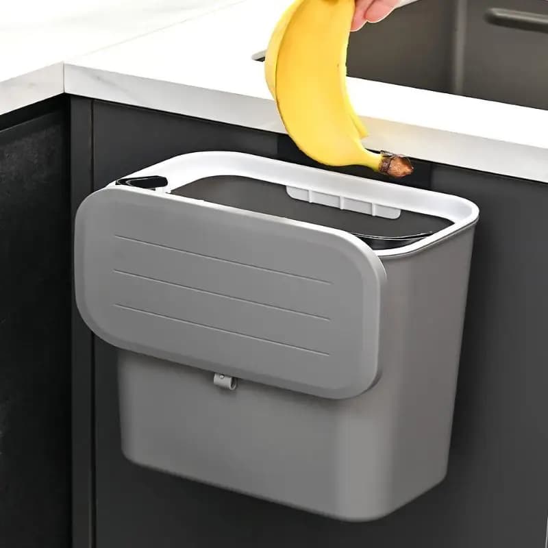 Cestino per Rifiuti da Parete Bianco in Plastica Durevole Multifunzionale Salvaspazio per Cucina - 1/2 Pezzi per una Pulizia Senza Sforzo