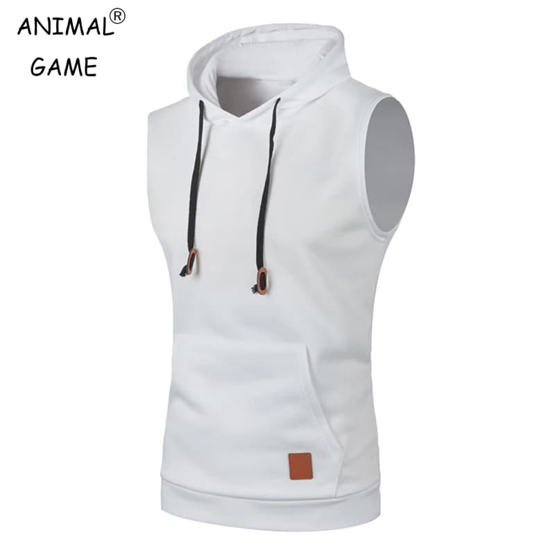 Felpe con cappuccio senza maniche da uomo Felpa con cappuccio casual alla moda da uomo Bodybuilding Canotta Camicia sportiva Gilet Gilet da palestra