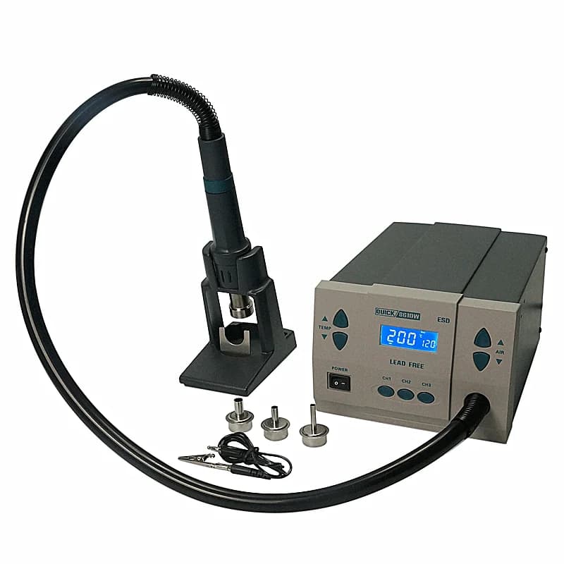 Pistola Termica QUICK 861DW Originale 1000W 220V, Stazione di Saldatura ad Aria Calda Senza Piombo, Stazione di Rilavorazione con Controllo della Temperatura a Microcomputer