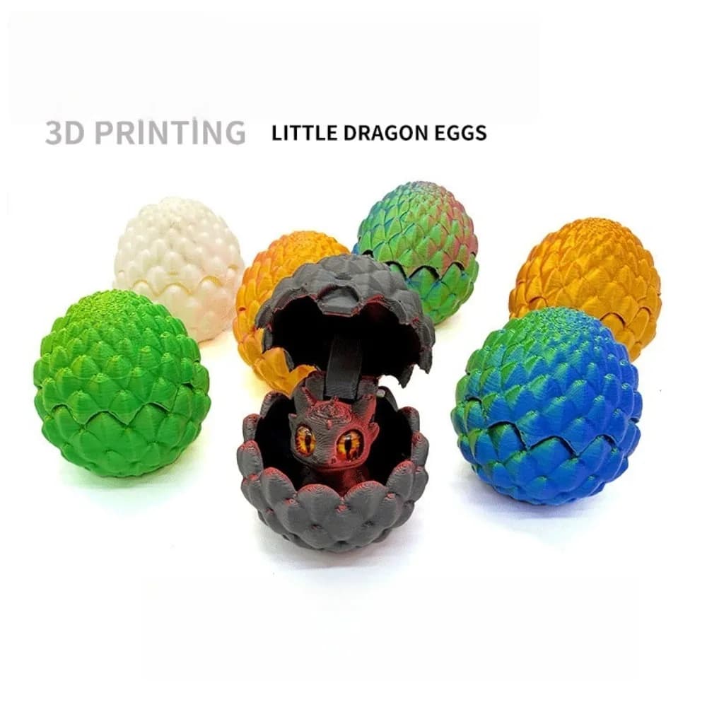 Figure di uova di drago stampate in 3D Giocattoli animali MIni Dragon Fidget Toys Occhi di simulazione Accessori per la casa Giocattolo per bambini Regalo Decorazioni per il desktop