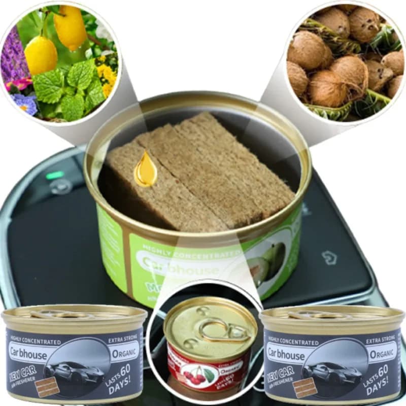 Deodorante per auto Lattine organiche in legno Eliminatore di odori Olio essenziale naturale Diffusore per auto Fragranza a lunga durata per armadio domestico