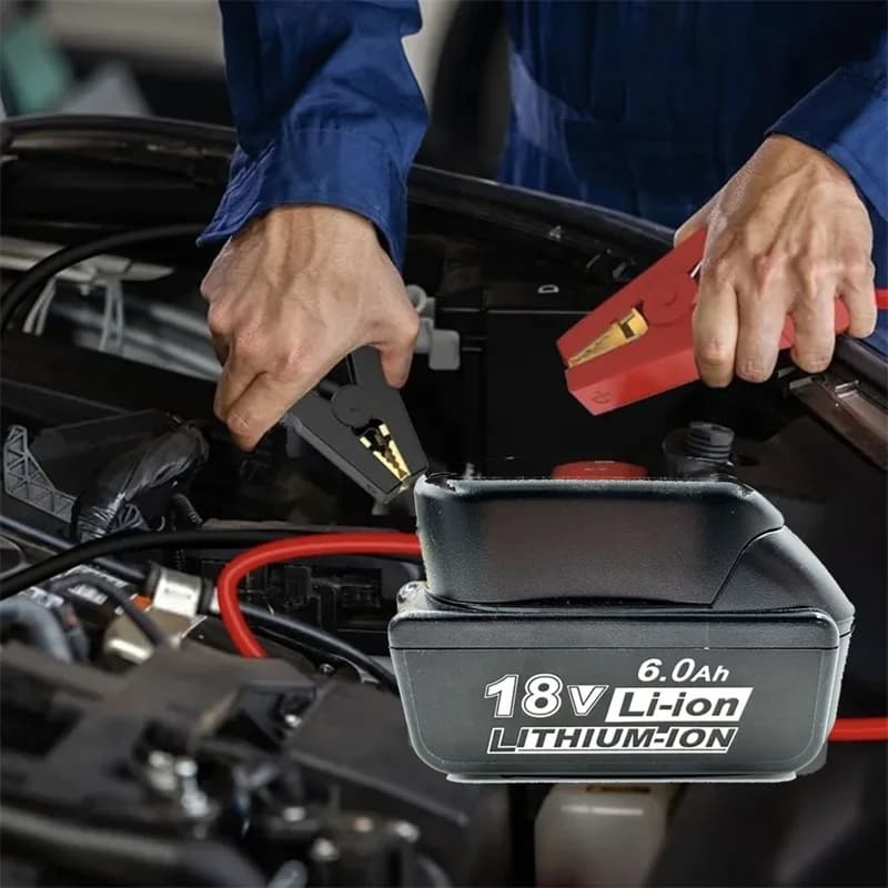 Cavi jumper per batteria agli ioni di litio Makita da 18 V, cavi booster automobilistici resistenti per avviamento di emergenza per batteria per auto calibro 8, 6,5 piedi