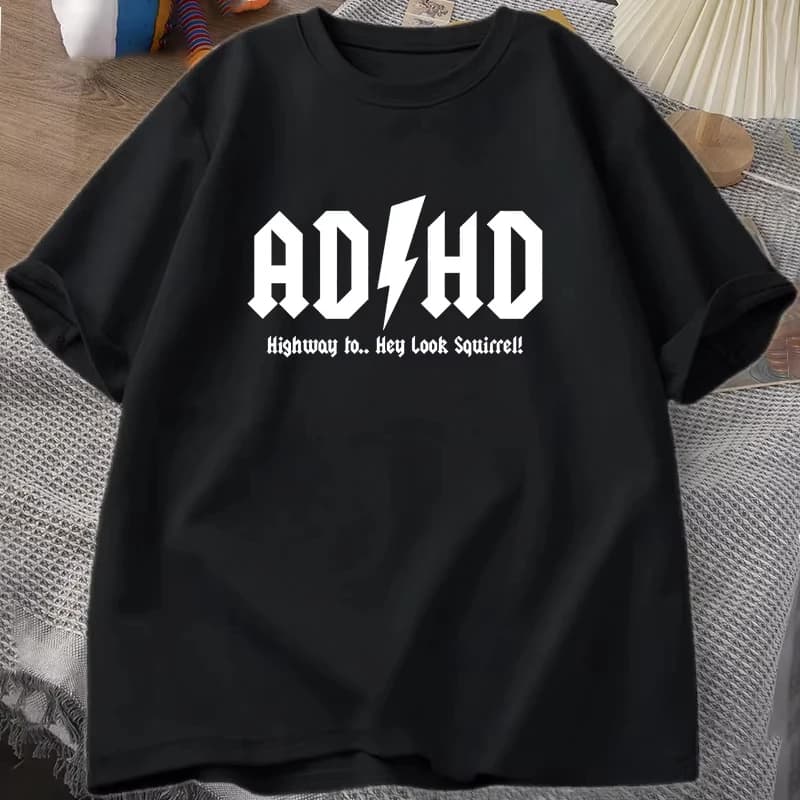 Highway Hey Look Squirrel T-shirt for Men and Women, Rocker Rocker and Roll T-shirt, Unisex Streetwear Clothing