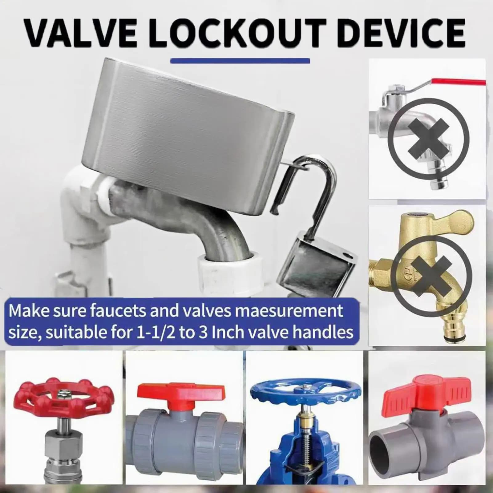 Outdoor Faucet Block Faucet Garden Faucet Device Stainless Steel Anti-rust Block Faucet Pipe for Unauthorized Use Anti-theft Vagalism