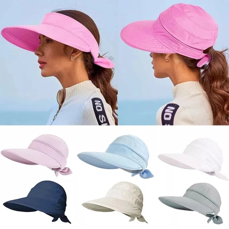 Foldable Hat Wide Brim Sun Hat Summer Hat Protective For Beach Ladies Women Anti-Uv Beach Visor Caps Hats