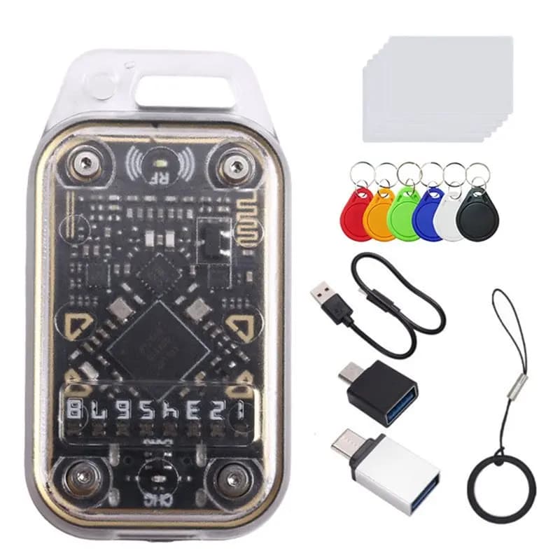 Consegna in 24 ore Camaleonte V2.0 RFID Smart Chip Reader Emulatore 125K 13.56M Decodifica scheda Duplicatore NFC + 6XUID Portachiavi/Carta CUID