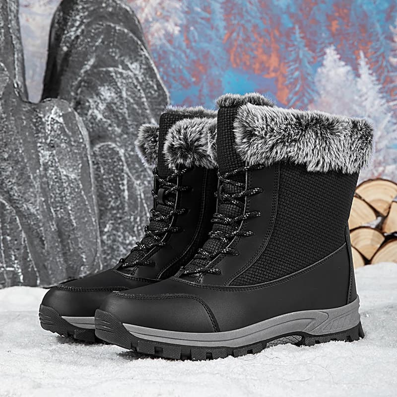 Winter High Top Men Snow Boots Outdoor Waterproof Non-slip Hiking Boots Lightweight Warm Man Cotton Boots High Quality Men Shoes